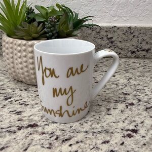 Gold Script You Are My Sunshine White Mug